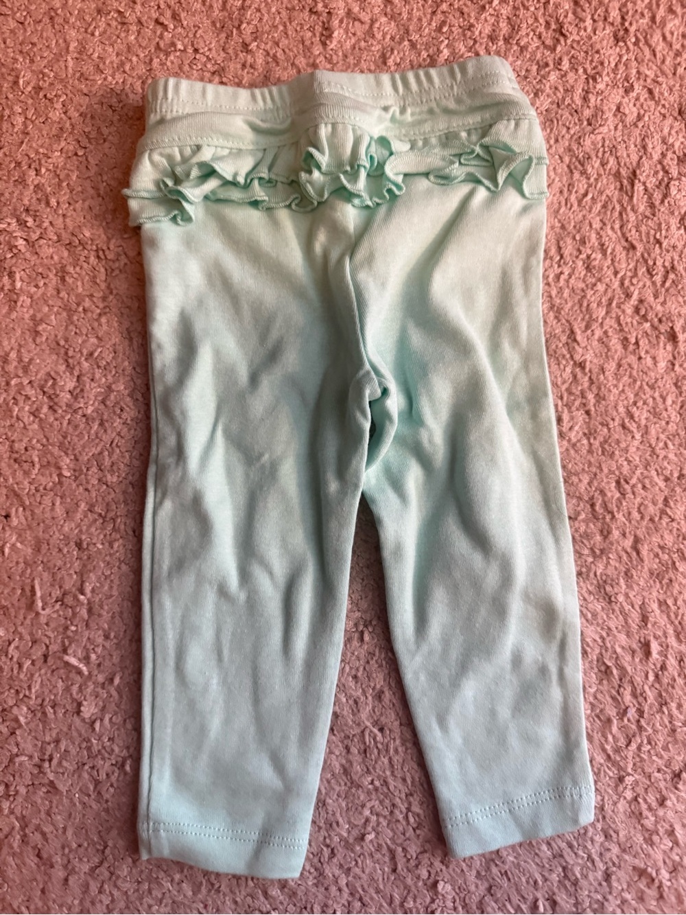 Children's Mint Ruffle Back Leggings - Unbranded